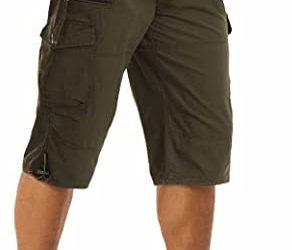 HOPATISEN Men’s 3/4 Capri Pants Below Knee Cargo Shorts Camping Shorts Long Shorts Men Work Shorts with 7 Pockets