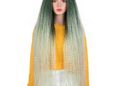 NOBLE Long Curly Lace Front Wigs 38 inch Afro Kinky – Ombre Green Wig