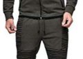 KISSQIQI Men’s 2 Pieces Tracksuits Running Jogging Athletic Casual Outfits Suit Solid Full Zip Sports Hooded+Pants Sweatsuits