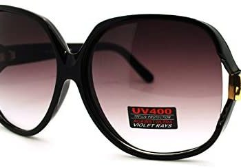 JuicyOrange Black Super Oversized Sunglasses Womens Classic ROUND CELEBRITY PRIVACY Shades NEW, Large
