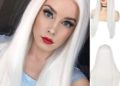 Baruisi Long Straight White Wigs for Women Synthetic Natural Looking Cosplay Replacement Wig with Wig Cap