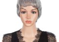 Joedir Pixie Cut Short Human Hair Wig for Black Women Brazilian Hair Pixie Wigs Machine Made 130% Density Real Wig(GREY Color)