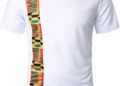 LucMatton Men’s African Traditional Pattern Patchwork T-Shirt Breathable Short Sleeve Dashiki Shirt