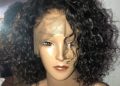 Choshim Hair Curly Short Bob Lace Front Wig Brazilian Virgin Hair with Baby Hair Remy Curly Bob Lace Wig Pre Plucked for Black Women 8-14″ Natural Color 150% Density (8 Inches, 13×4 Size)
