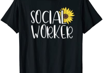 Pretty Yellow Sunflower Social Worker T-Shirt