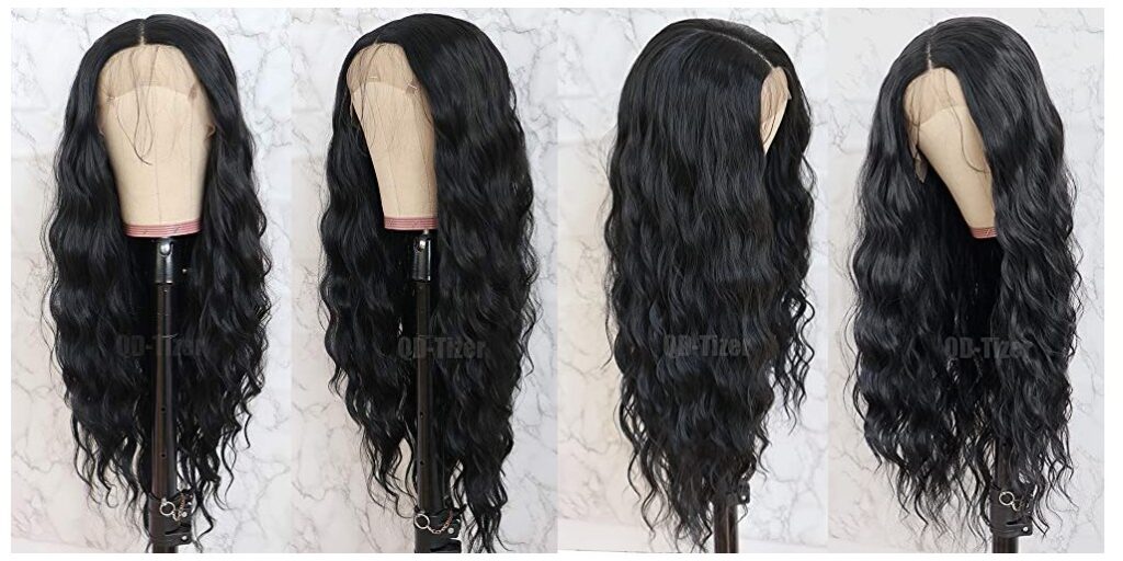 QD-Tizer Black Long Loose Curly Wig